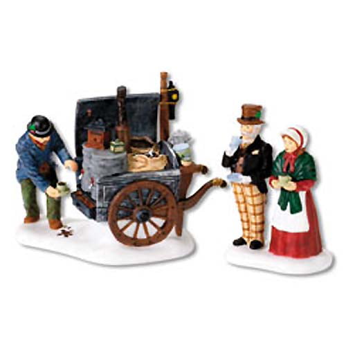 Department 56 Dickens' Village The Coffee Stall Building and Accessory Figurine Set of 2 